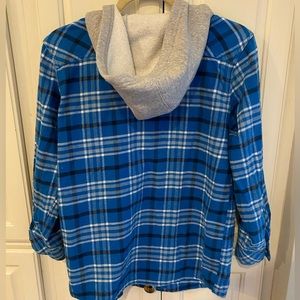 Boys Carhart Flannel Hoodie runs small